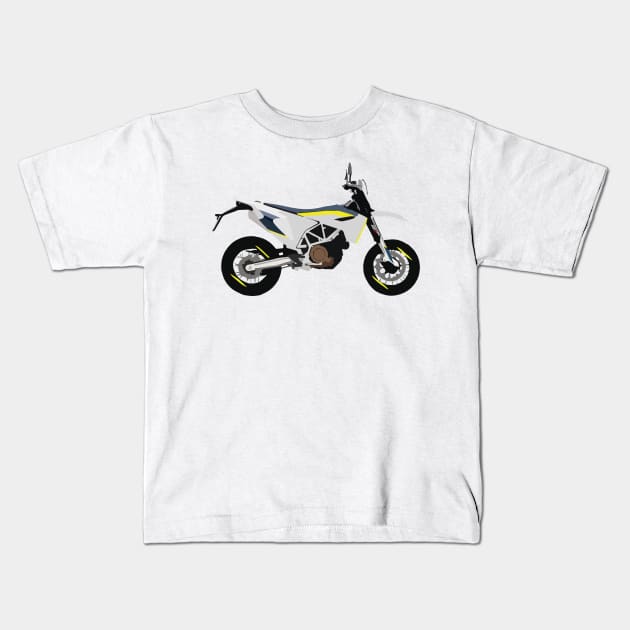 Motorcycle Husqvarna Supermoto 701 Kids T-Shirt by WiredDesigns